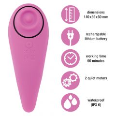   FEELZTOYS Femmegasm - dobíjací, vodotesný vaginálny a klitorálny vibrátor (ružový)