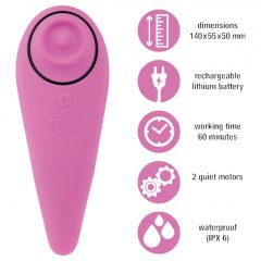   FEELZTOYS Femmegasm - dobíjací, vodotesný vaginálny a klitorálny vibrátor (ružový)