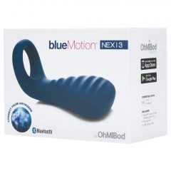   OHMIBOD Bluemotion Nex 3 - inteligentný, nabíjateľný vibračný krúžok na penis (modrý)