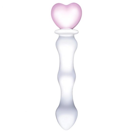 GLAS - sklenené dildo v tvare srdca (priesvitné)