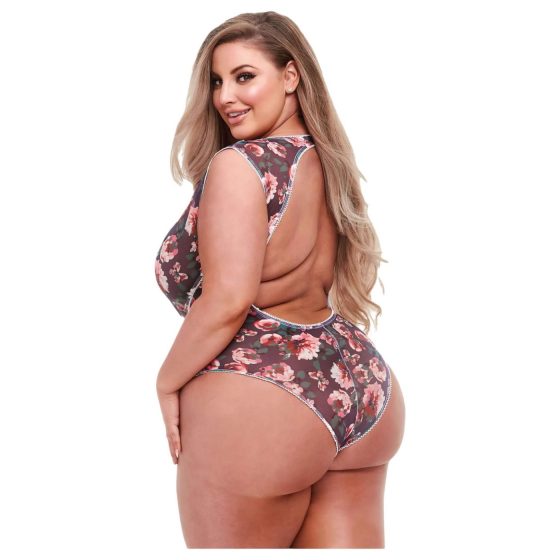 Baci Plus Size - kvetinové, čipkované body