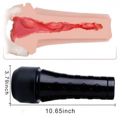   Tracys Dog 3D Stroker - realistický masturbátor v puzdre (čierny-prírodný)