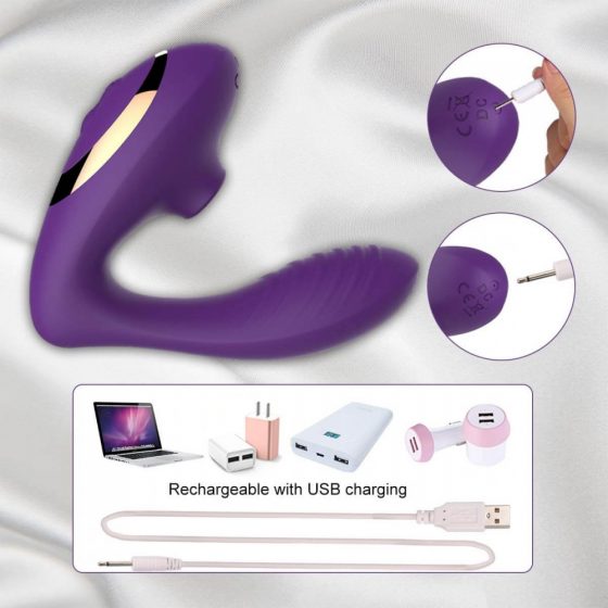 Tracys Dog - vodotesný vibrátor na bod G a stimulátor klitorisu (fialový)